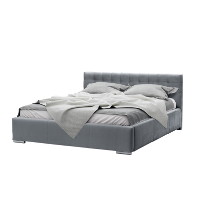 Manželská čalouněná postel 180x200 ZARITA - bílá ekokůže