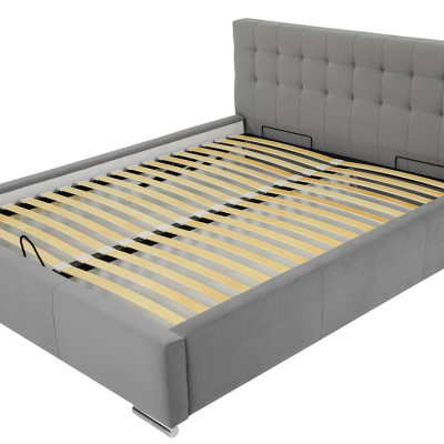 Manželská čalouněná postel 180x200 ZARITA - bílá ekokůže
