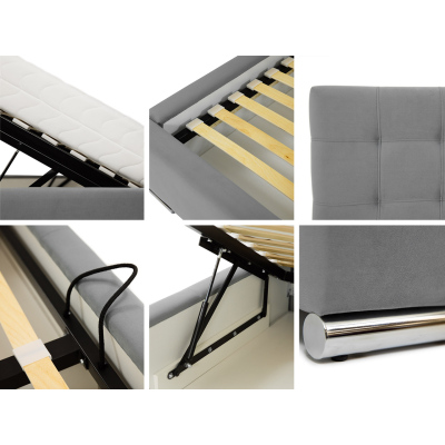 Manželská čalouněná postel 180x200 ZARITA - šedá