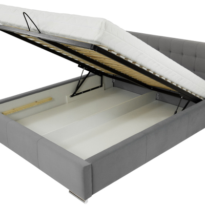 Manželská čalouněná postel 180x200 ZARITA - šedá