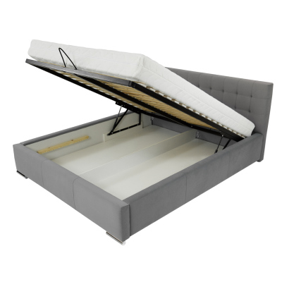 Manželská čalouněná postel 180x200 ZARITA - šedá