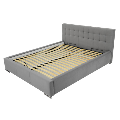 Manželská čalouněná postel 180x200 ZARITA - šedá