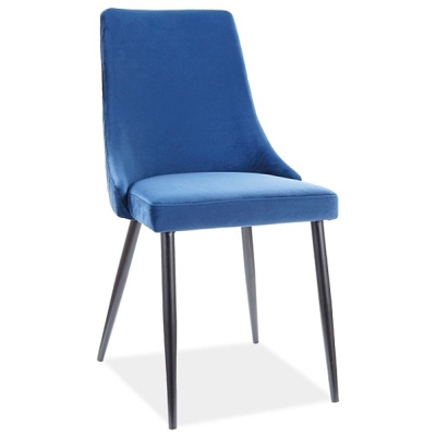 Čalouněná židle LOTKA 2 - černá / modrá