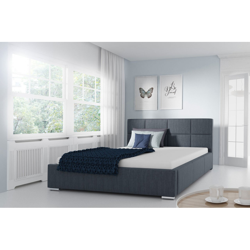 Čalouněná manželská postel 160x200 YSOBEL - modrá
