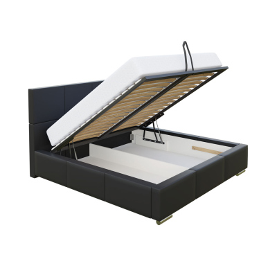 Čalouněná manželská postel 160x200 YSOBEL - bílá ekokůže