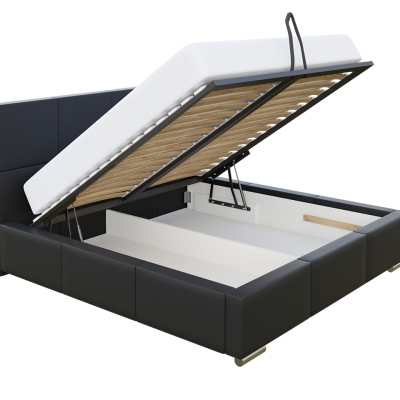 Čalouněná manželská postel 140x200 YSOBEL - bílá ekokůže