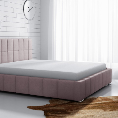 Čalouněná manželská postel 180x200 ZANDRA - růžová