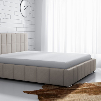 Čalouněná manželská postel 180x200 ZANDRA - béžová