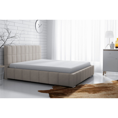 Čalouněná manželská postel 180x200 ZANDRA - béžová