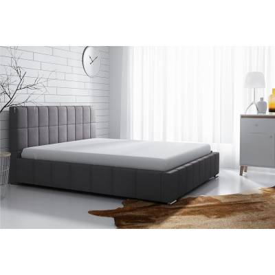 Čalouněná manželská postel 160x200 ZANDRA - šedá