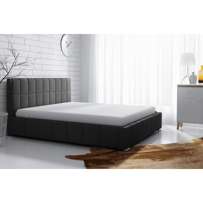 Čalouněná manželská postel 140x200 ZANDRA - černá
