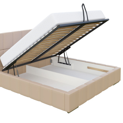 Čalouněná manželská postel 180x200 ZANDRA - béžová