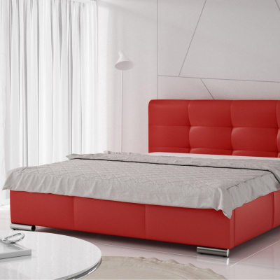 Čalouněná manželská postel 140x200 YADRA - červená ekokůže