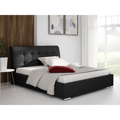 Čalouněná manželská postel 140x200 XEVERA - černá