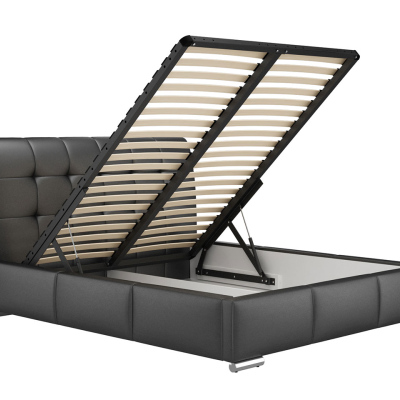 Čalouněná manželská postel 180x200 XEVERA - černá ekokůže