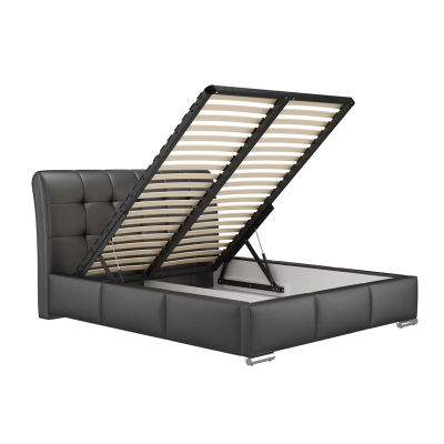 Čalouněná manželská postel 180x200 XEVERA - černá ekokůže