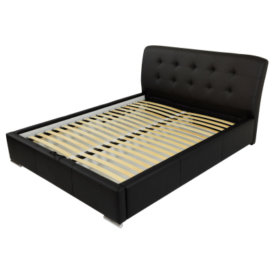 Čalouněná manželská postel 160x200 XEVERA - modrá