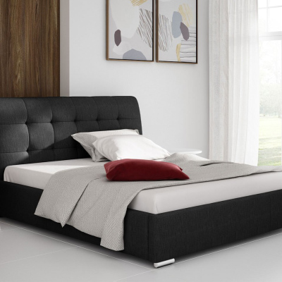 Čalouněná manželská postel 160x200 XEVERA - černá