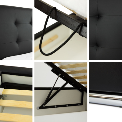 Čalouněná manželská postel 140x200 XEVERA - bílá ekokůže