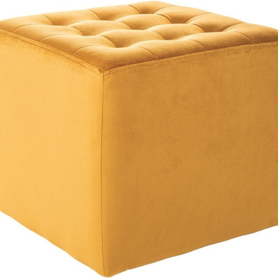 Čalouněný taburet ALFONS - žlutý