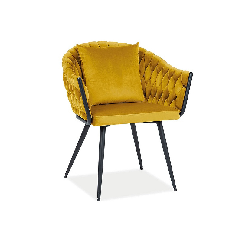 Stylová jídelní židle NERISA - černá / žlutá