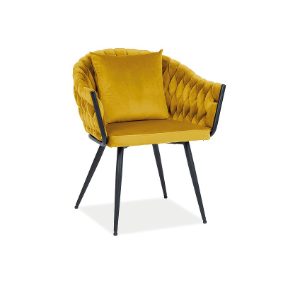 Stylová jídelní židle NERISA - černá / žlutá