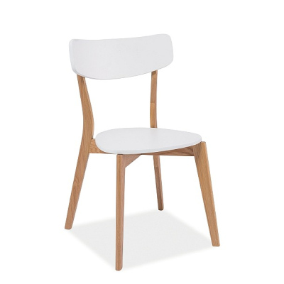 Dřevěná jídelní židle RYSZARD - dub / bílá