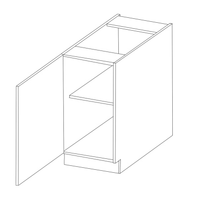 Dolní jednodveřová skříňka ULLERIKE - šířka 40 cm, krémová / šedá