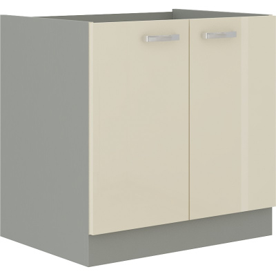 Dřezová skříňka ULLERIKE - šířka 80 cm, krémová / šedá