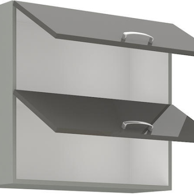 Horní výklopná skříňka ULLERIKE - šířka 80 cm, šedá