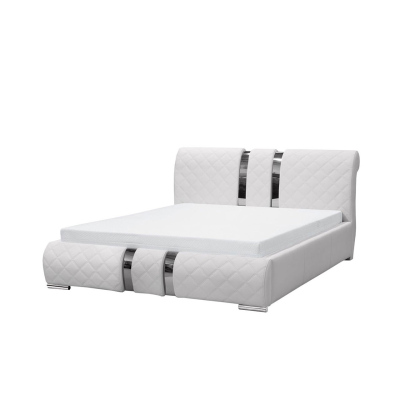 Čalouněná manželská postel 180x200 ZOILA - bílá ekokůže