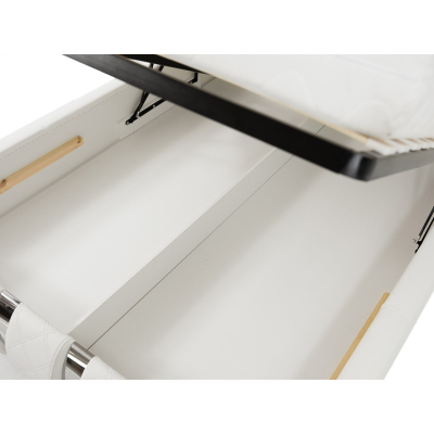 Čalouněná manželská postel 180x200 ZOILA - bílá ekokůže