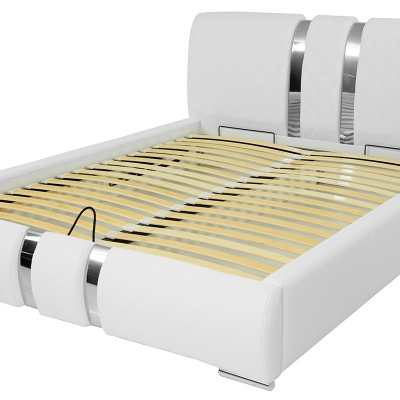 Čalouněná manželská postel 180x200 ZOILA - bílá ekokůže