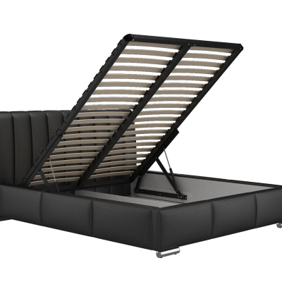 Čalouněná manželská postel 180x200 ZULMA - černá ekokůže