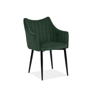 Čalouněná jídelní židle TALVI - černá / zelená
