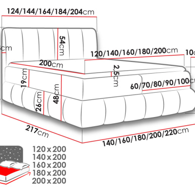 Boxspringová dvojlůžková postel 160x200 VERDA - šedá + topper ZDARMA