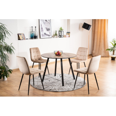 Čalouněná jídelní židle LUMI 3 - černá / béžová