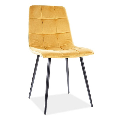 Čalouněná jídelní židle LUMI 3 - černá / žlutá