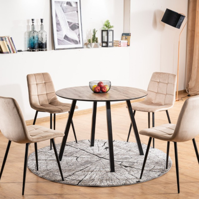 Čalouněná jídelní židle LUMI 3 - černá / tyrkysová