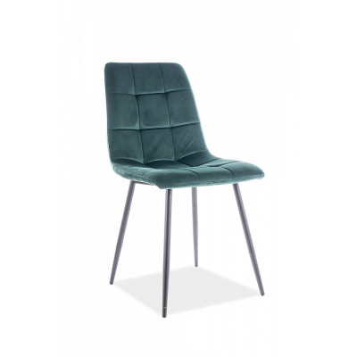Čalouněná jídelní židle LUMI 3 - černá / zelená