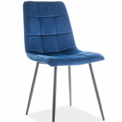 Čalouněná jídelní židle LUMI 3 - černá / modrá