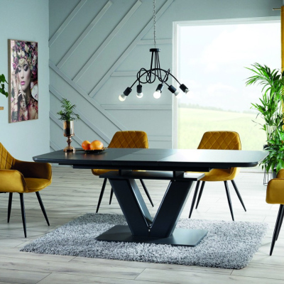 Čalouněná jídelní židle OLYMPIA - černá / šedá