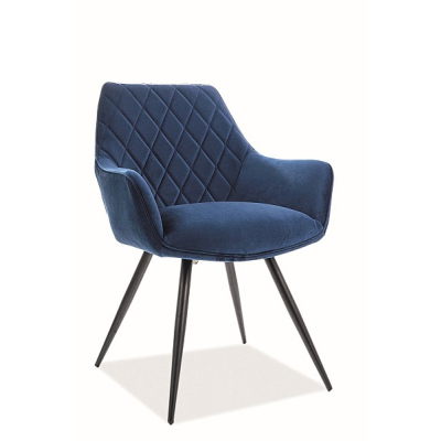 Čalouněná jídelní židle OLYMPIA - černá / modrá