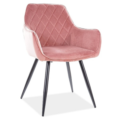 Čalouněná jídelní židle OLYMPIA - černá / růžová