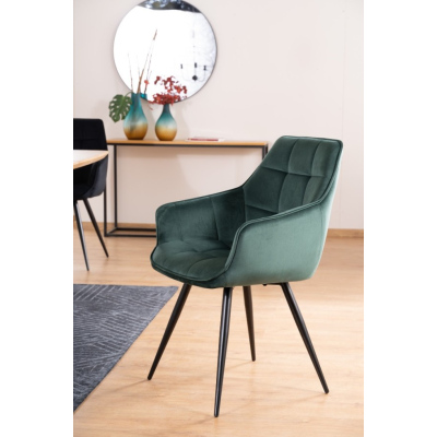 Čalouněná jídelní židle ORNELA - zelená / černá