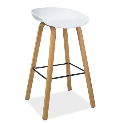 Barová stolička LONGINA - dub / bílá