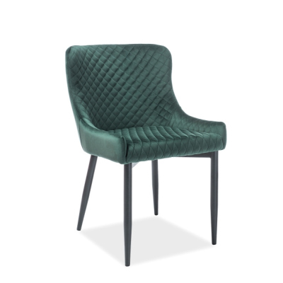 Čalouněná jídelní židle MELANIA - zelená / černá
