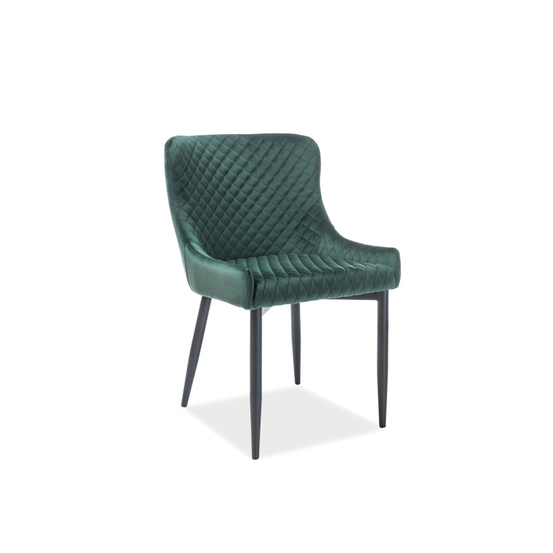 Čalouněná jídelní židle MELANIA - zelená / černá
