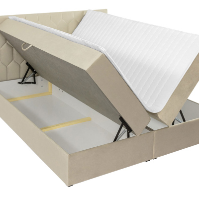 Kontinentální dvoulůžková postel 180x200 TOMASA 6 - hnědá + topper ZDARMA