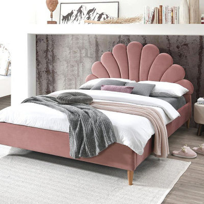 Čalouněná manželská postel AFRODITE - 160x200 cm, růžová
